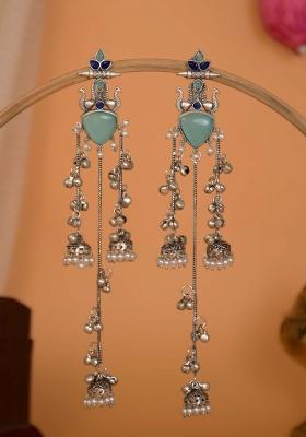 Sky Blue Brass Earrings Set