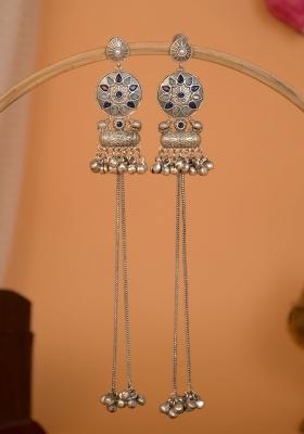 Sky Blue Brass Earrings Set