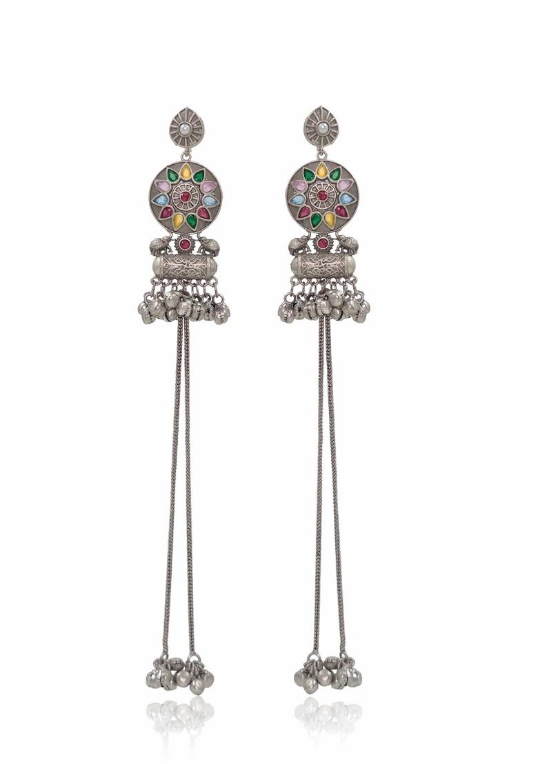 Multicolor Brass Earrings Set - Indya