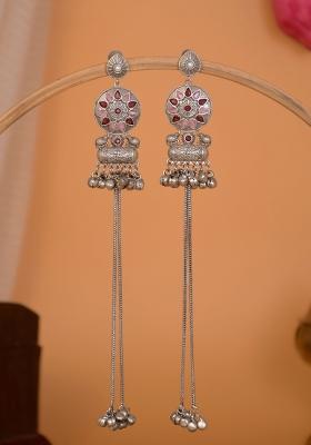 Pink Brass Earrings Set
