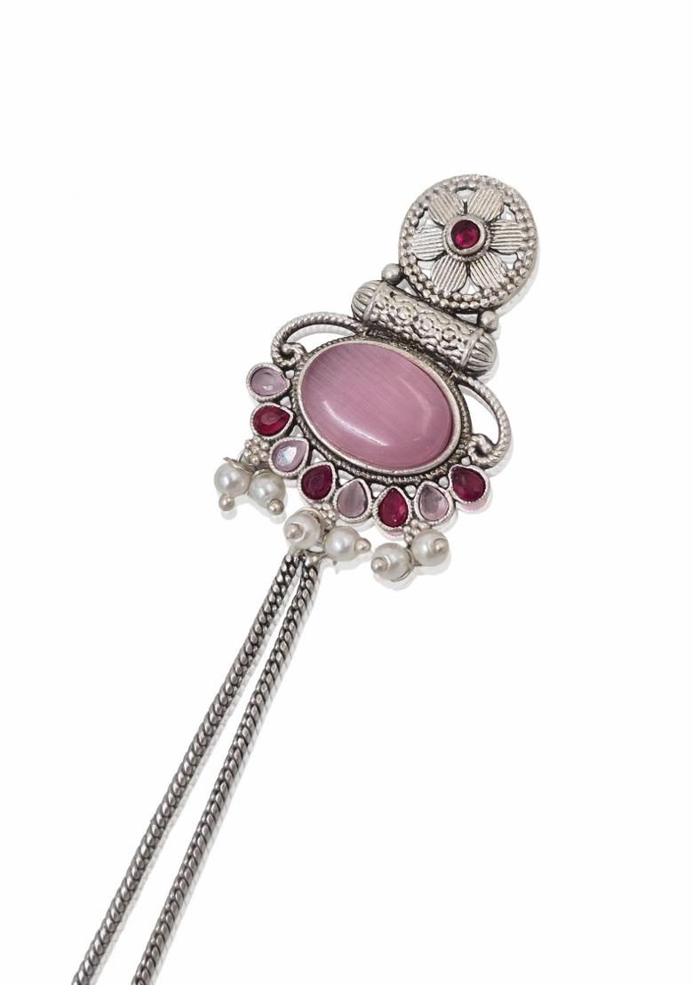 Pink Brass Earrings Set - Indya
