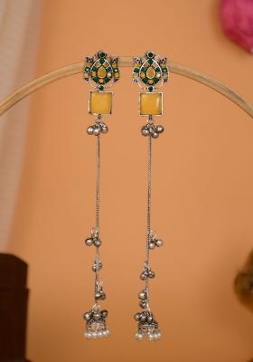 Yellow Brass Earrings Set