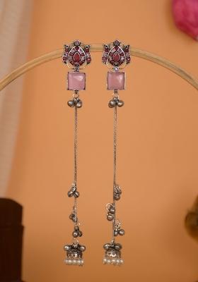 Pink Brass Earrings Set