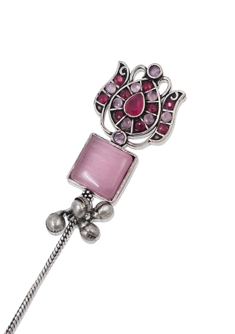 Pink Brass Earrings Set - Indya