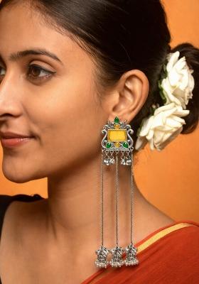 Yellow Brass Earrings Set