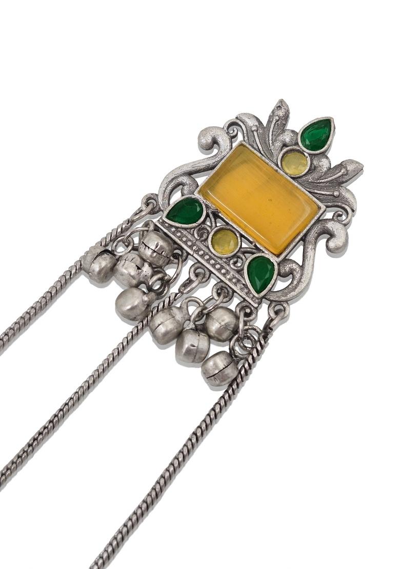 Yellow Brass Earrings Set - Indya
