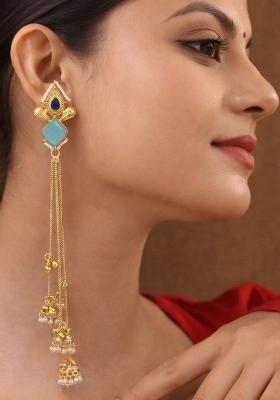 Sky Blue Brass Earrings Set