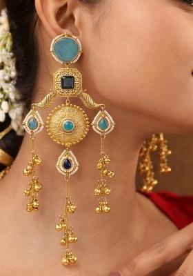 Sky Blue Brass Earrings Set
