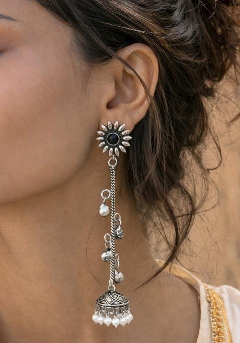 Black Brass Earrings Set