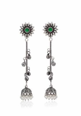 Green Brass Earrings Set