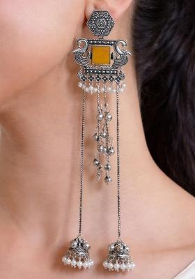 Yellow Brass Earrings Set