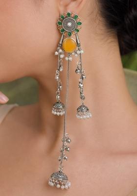 Yellow Brass Earrings Set