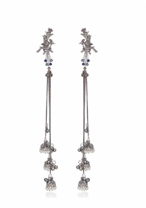 Sky Blue Brass Earrings Set