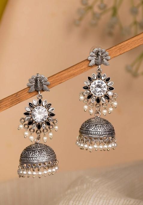 White Brass Earrings Set
