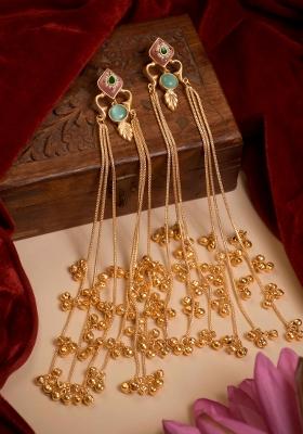 Pink Brass Earrings Set
