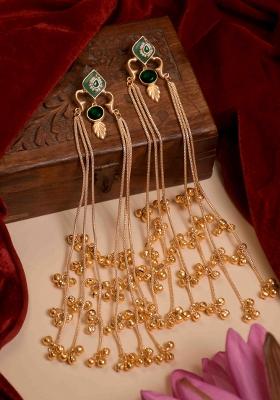 Turquoise Brass Earrings Set