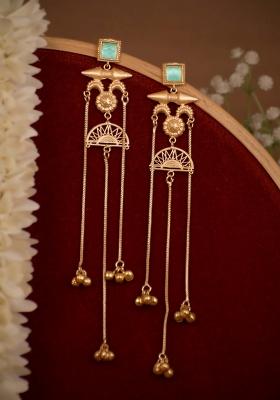 Sky Blue Brass Earrings Set