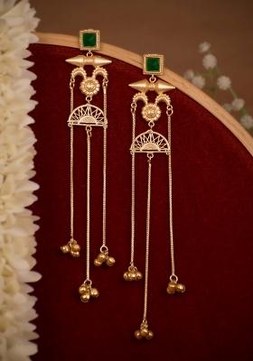 Green Brass Earrings Set