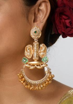 Green Brass Earrings Set