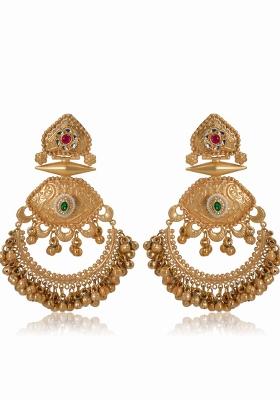 Green Brass Earrings Set