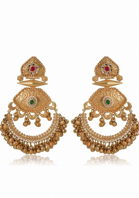 Green Brass Earrings Set