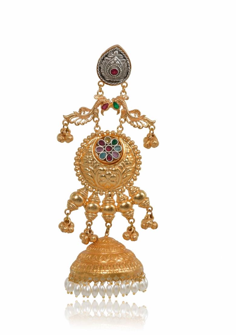Multicolor Brass Earrings Set - Indya