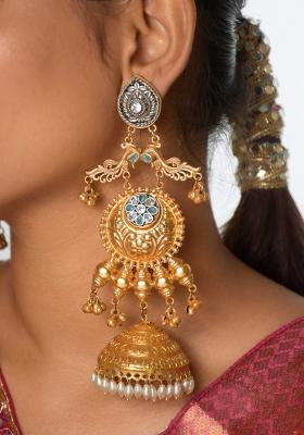 Sky Blue Brass Earrings Set