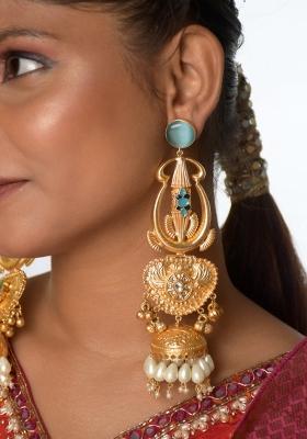 Sky Blue Brass Earrings Set