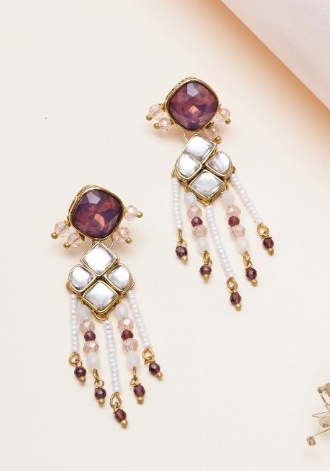 Purple  Alloy Earrings