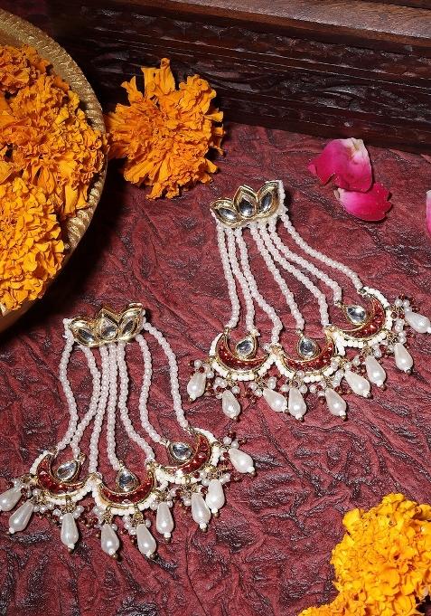Red Alloy Drop Earring