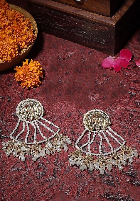 Golden Alloy Drop Earring