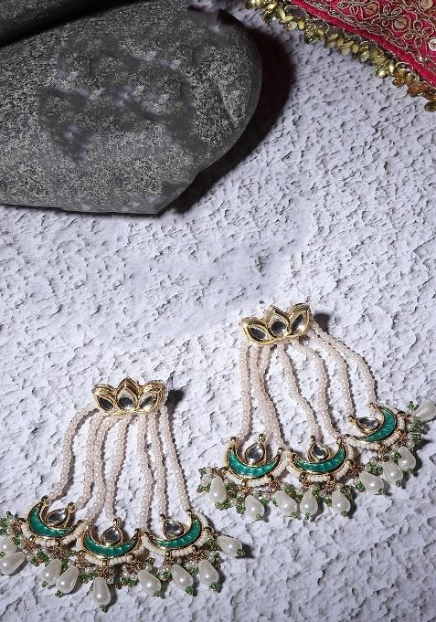 Green Alloy Drop Earring