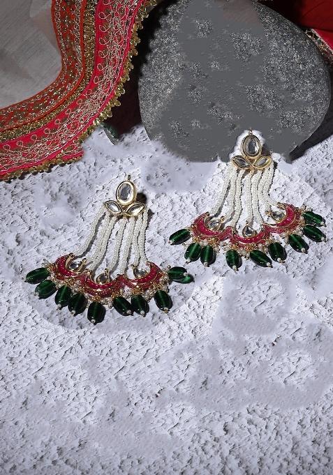 Pink Alloy Drop Earring