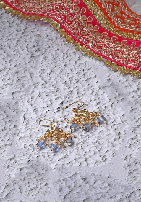 Blue Alloy Drop Earring
