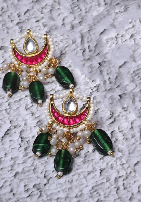 Pink Alloy Drop Earring