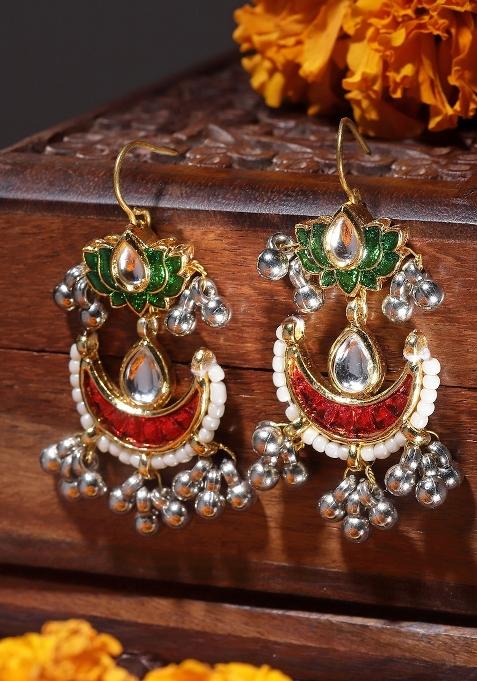 Red Alloy Drop Earring