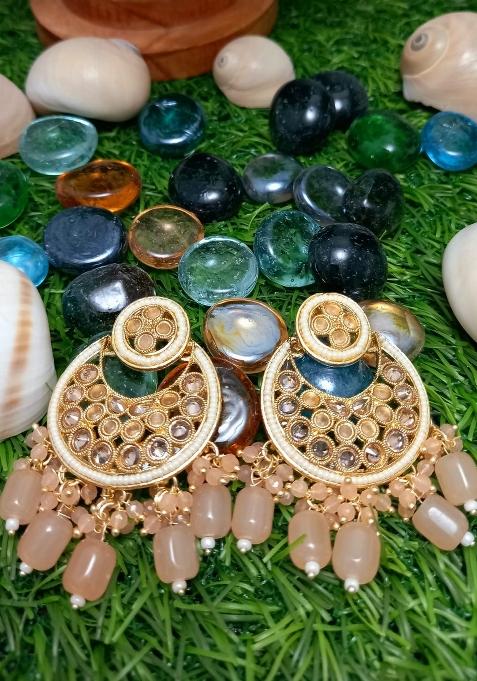 Beige Brass Earring