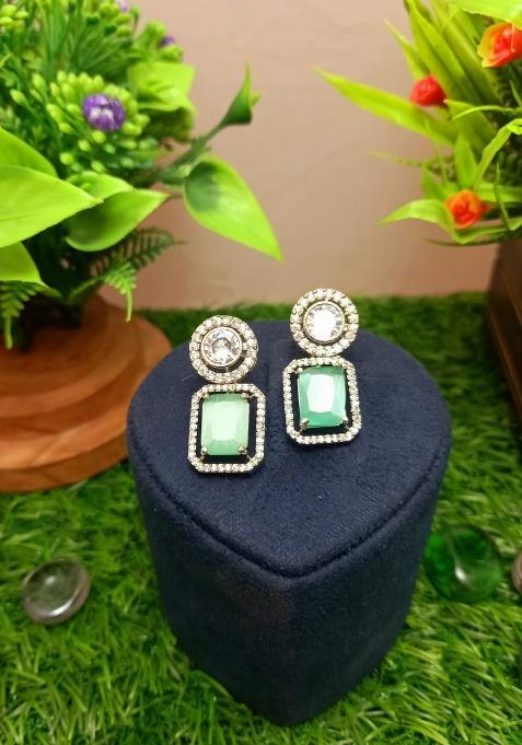 Green Brass Earring