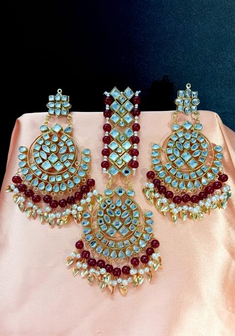 Maroon Copper Earring