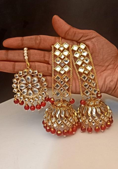Maroon Copper Earring