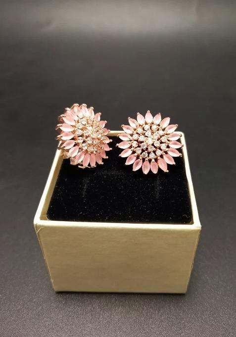 Pink Brass Earring