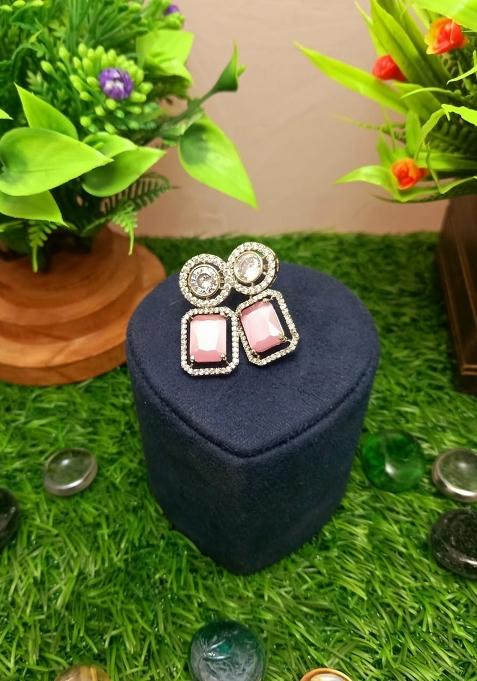 Pink Brass Earring