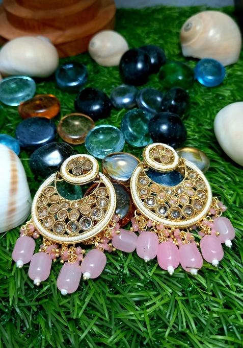 Pink Brass Earring