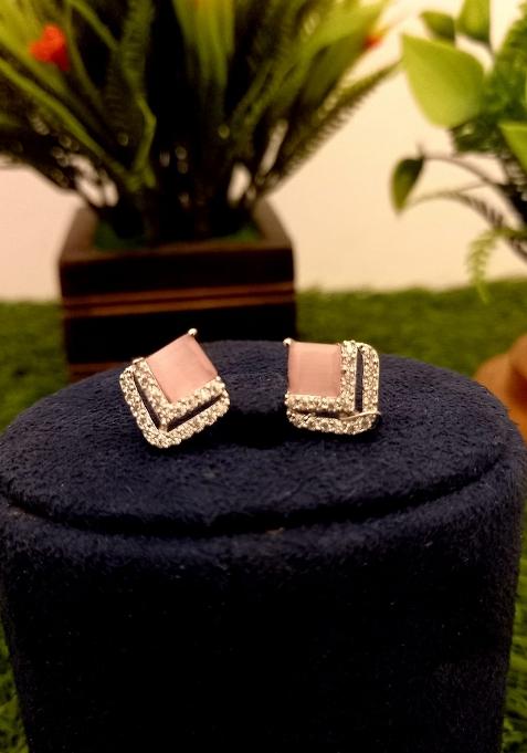 Pink Brass Earring