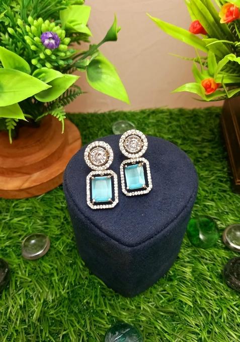 Turquoise Brass Earring
