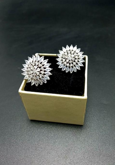 White Brass Earring