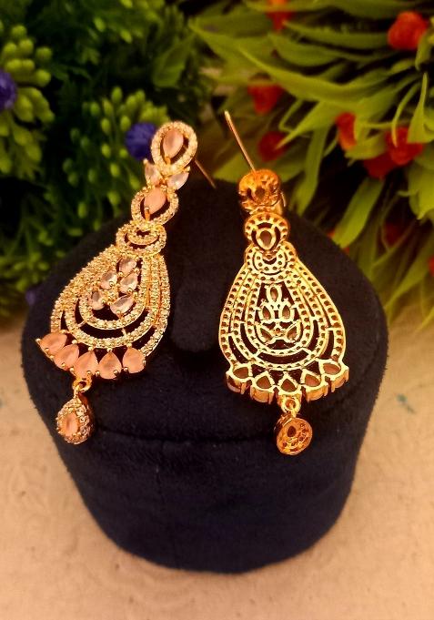 Pink Brass Earring
