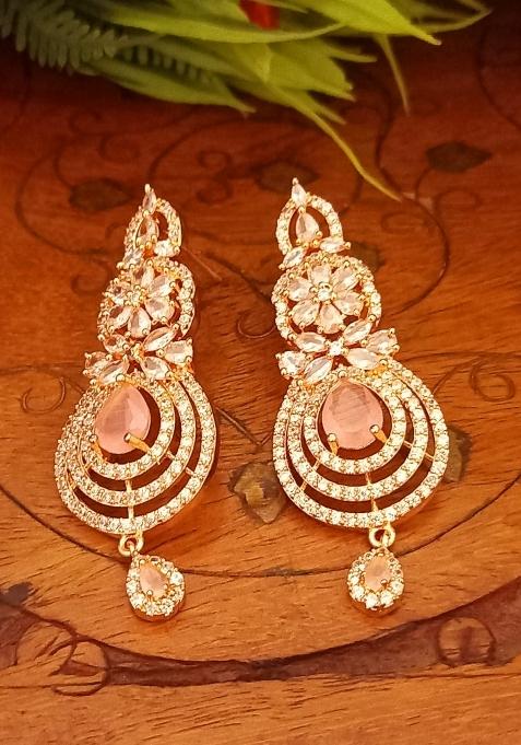 Pink Brass Earring