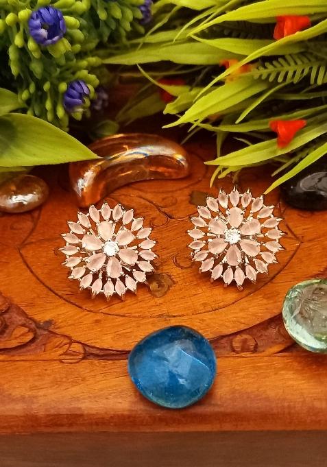 Pink Brass Earring