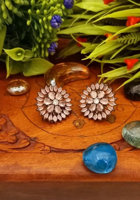 Pink Brass Earring